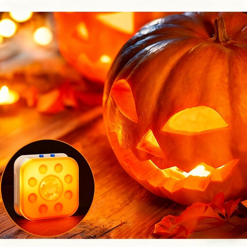 HL Rechargeable Halloween Pumpkin Lights with Remote,RGB Jack O Lantern Light for Pumpkin Decor,Waterproof Submersible Led Lights Underwater Tea Lights for Inside Pumpkins Outdoor 1 Pack - Image 2